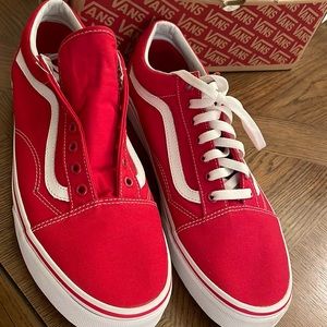 COPY - VANS Old Skool (Canvas) Formula One Red & True White Shoes